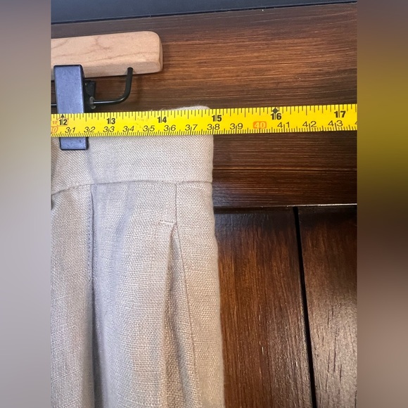 Free People Wide Leg Coastal Natural Linen Trousers Women's 10 - Picture 5 of 8